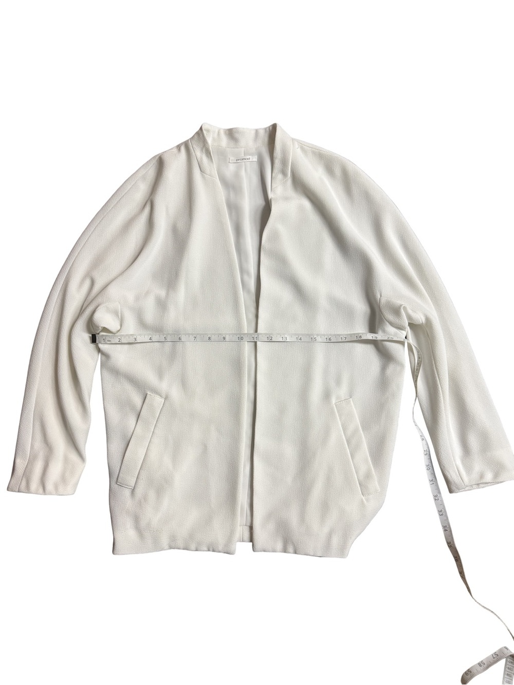 Oversized Open-Front Ivory Women’s Jacket